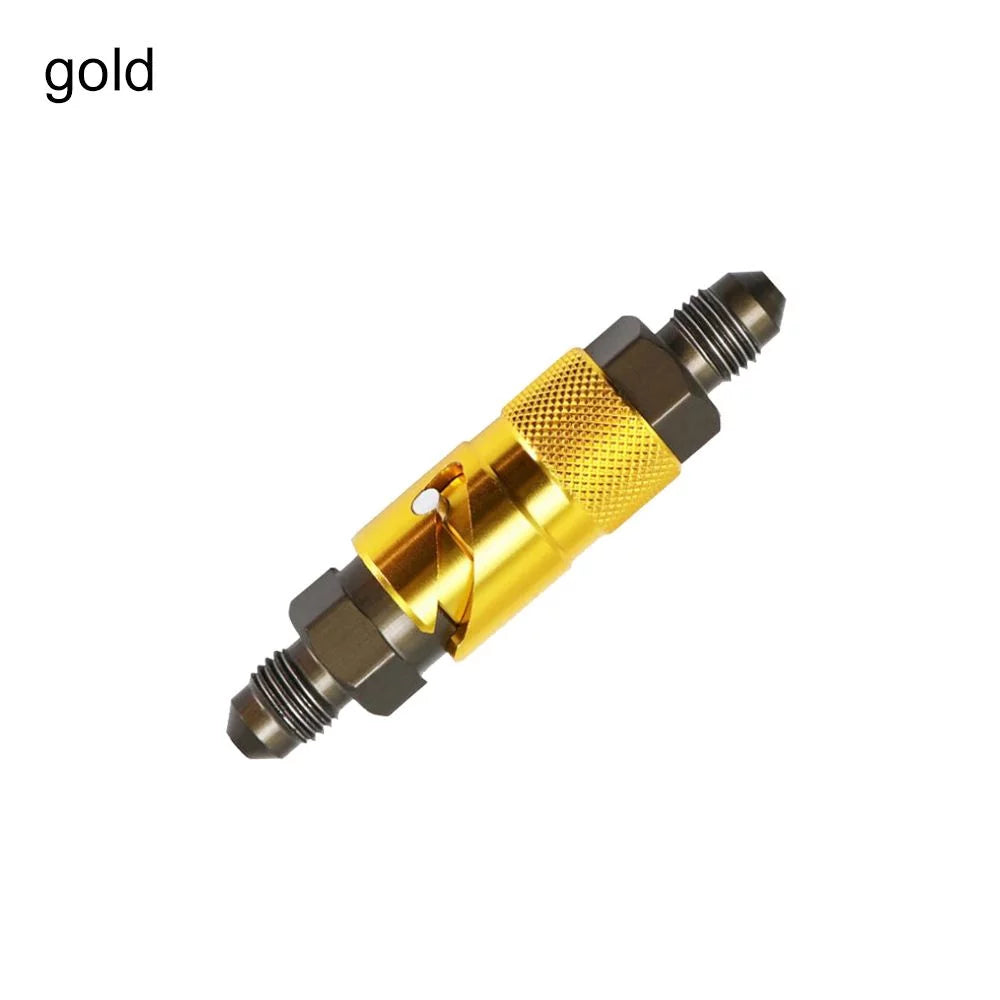 Quick Release Interface Hose Connector Aluminum Alloy Brake Caliper Oil Gas Line Push Lock Fitting Fuel Line AN3 Oil Breaker GOLD