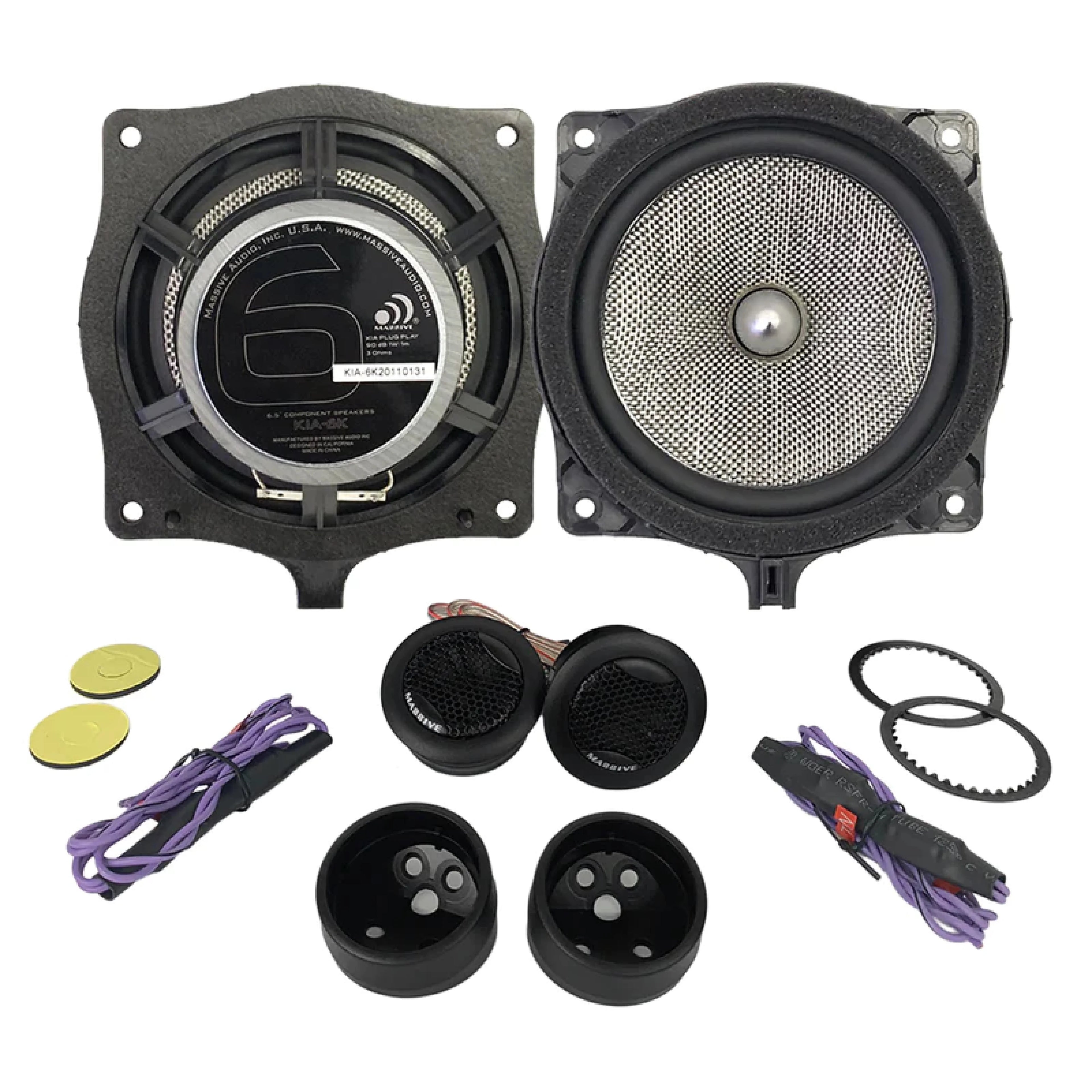 Massive Audio KIA6K 6.5 OEM Drop-in, 80 Watts RMS Component Speakers Kit