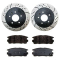 AutoShack Rear Drilled Slotted Brake Rotors Black and Performance Ceramic Pads Kit Driver and Passenger SIde Replacement for Chevrolet Equinox Captiva Sport Saturn Vue Pontiac Torrent V6 PERF651491275
