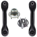 Detroit Axle - Rear Wheel Hub & Bearing + Lower Forward Control Arms Replacement for 00-09 Ford Focus [w/ Rear Disc ONLY] - 4pc Set Fits select: 2007 FORD FOCUS ZXW/S/SE/SES