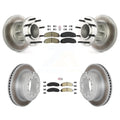 Transit Auto - Front Rear Semi-Metallic Pads And Coated Disc Brake Rotors Hub Assembly Kit For 2015-2016 Ford F-350 Super Duty Cab & Chassis with RWD With Dual Wheels KGA-105608