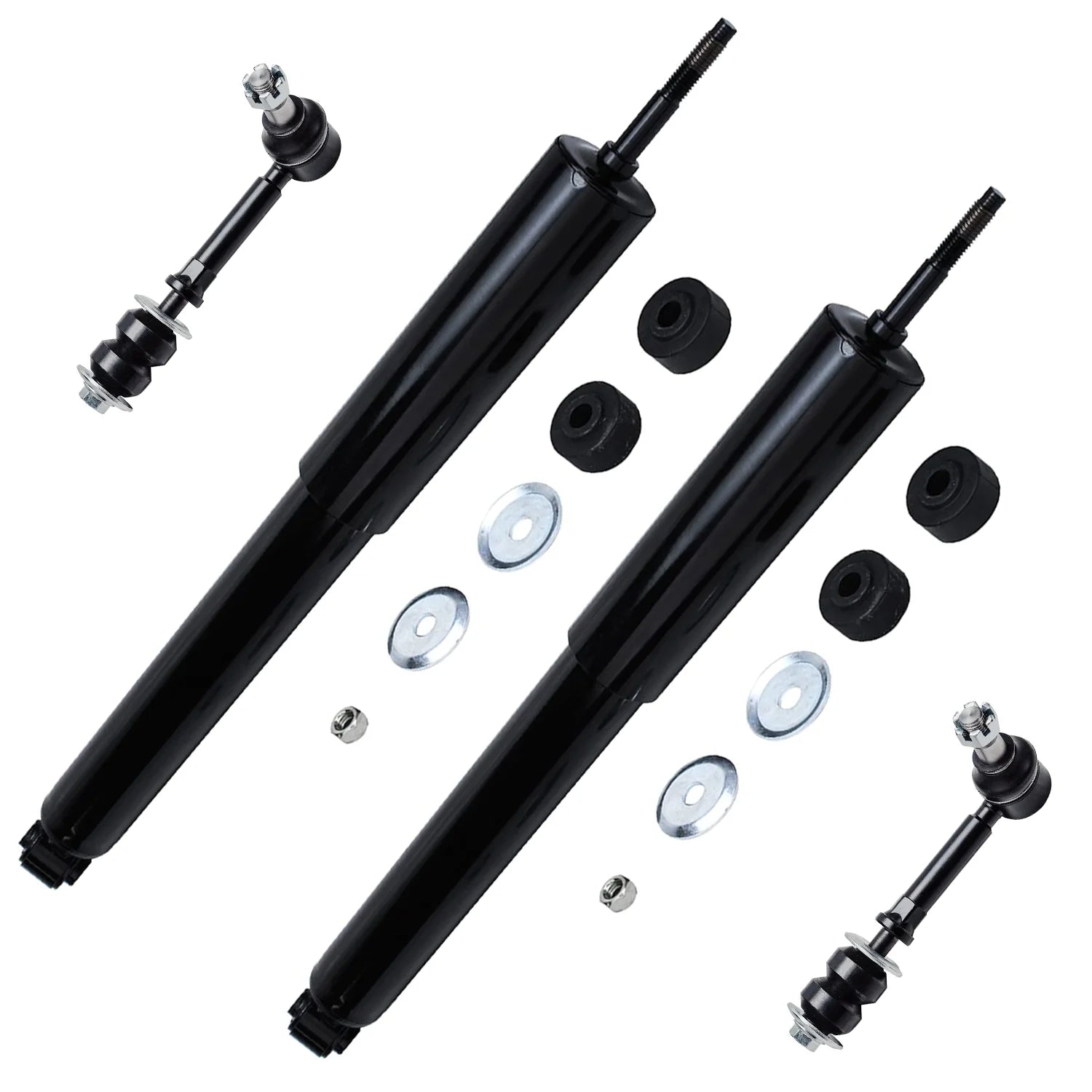 Detroit Axle - 4WD Front Shocks Sway Bars Replacement for 1995-1999 Dodge Ram 1500 2500 (Built After 3/03/95 Production Date)