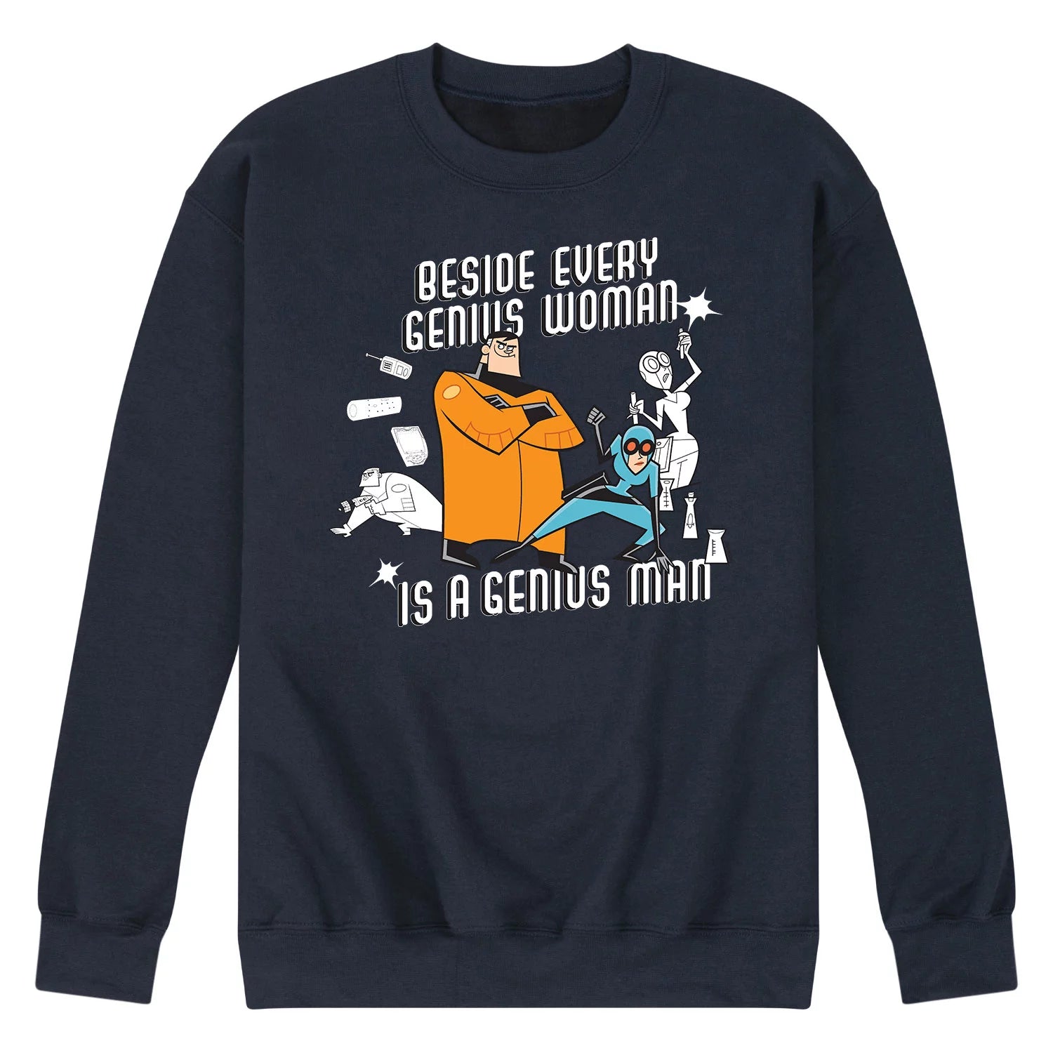 Danny Phantom - Besides Every Genius Woman - Men's Crew Neck Fleece Pullover