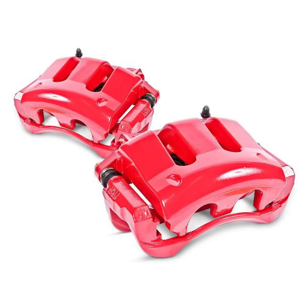 Power Stop Front Pair of Red Powder Coated Calipers S4638A