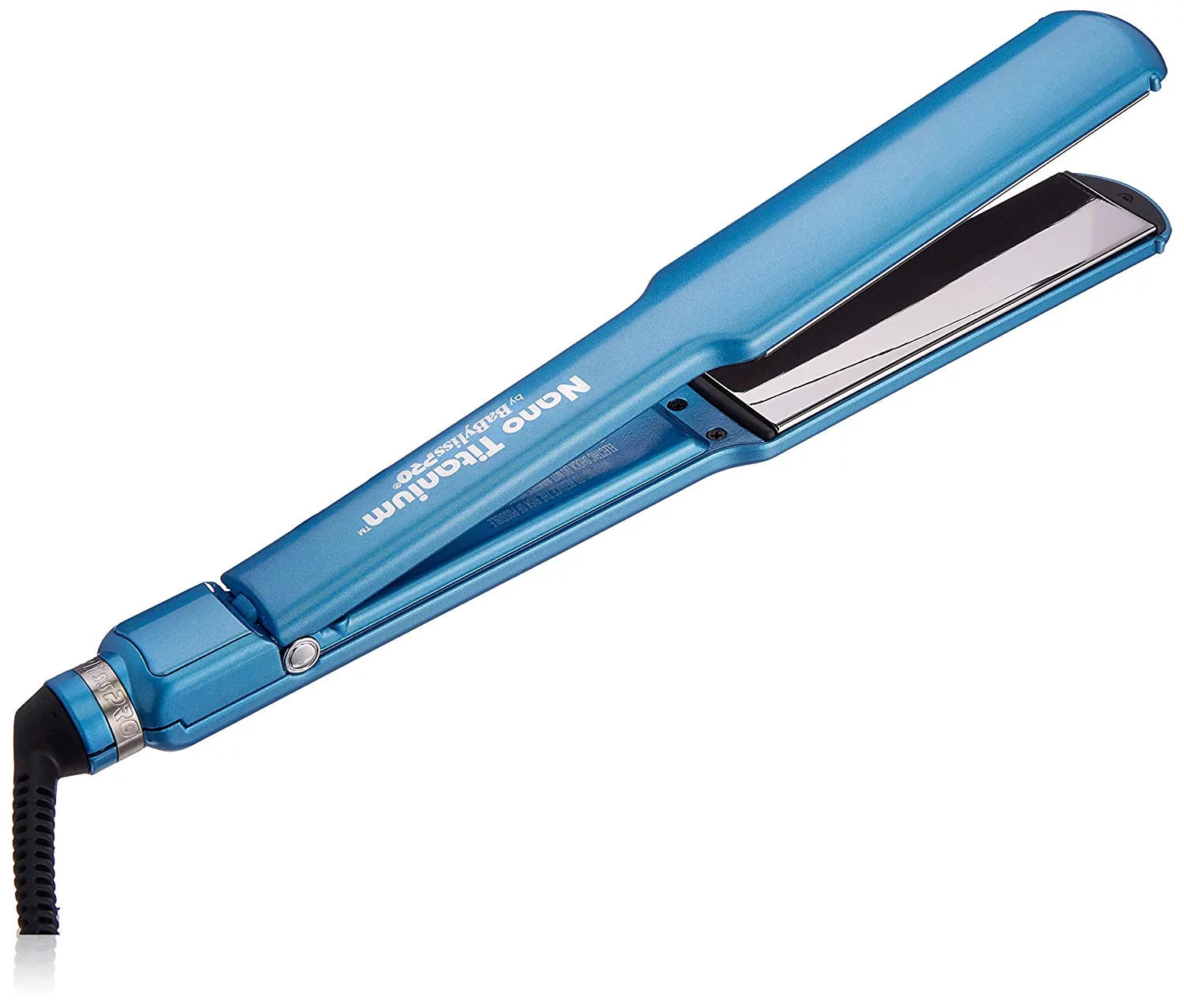 BaBylissPRO Nano Titanium Ultra-Thin 1.5 Flat Iron Hair Straightener, Blue