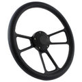 64-69 Ford Thunderbird Steering Wheel Kit 14 Black Muscle Steering Wheel Black Leather Half Wrap