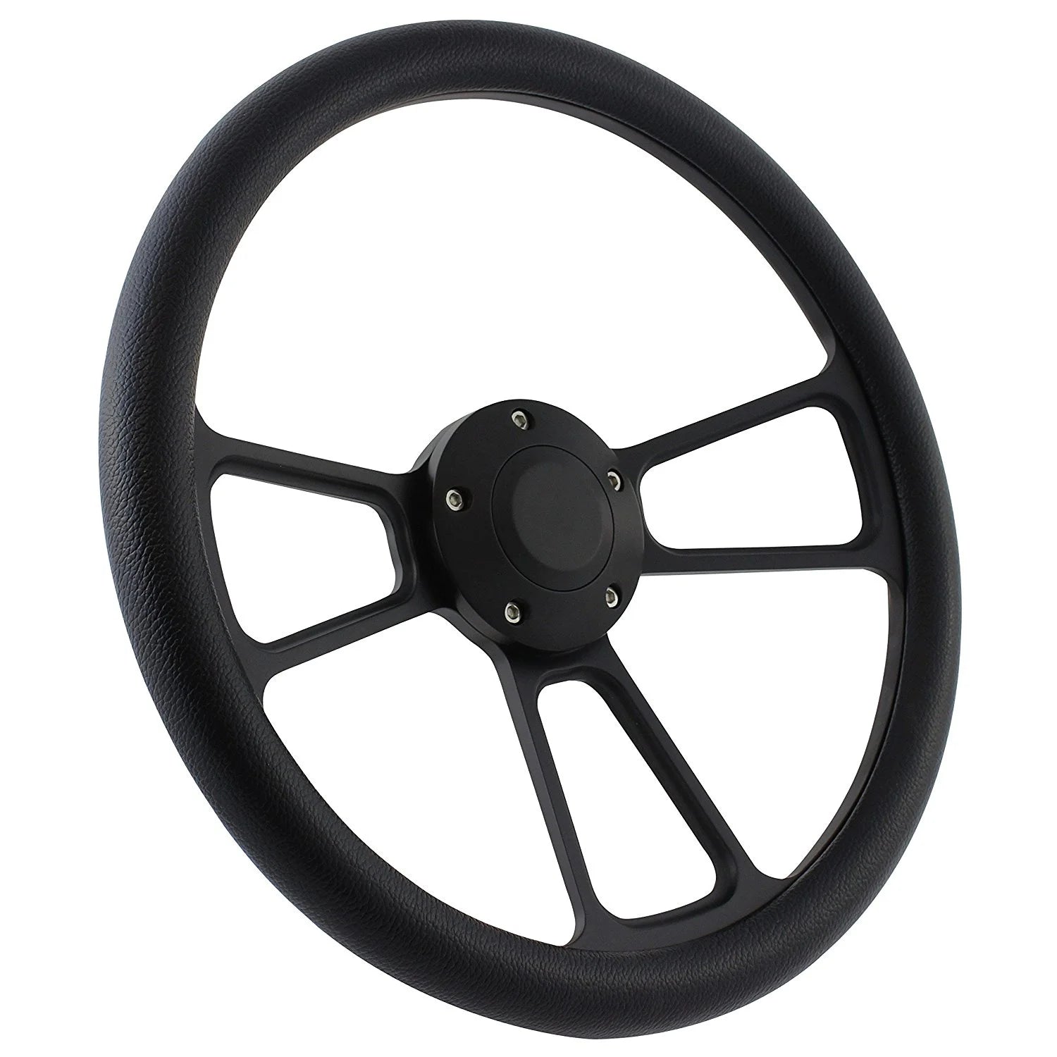 64-69 Ford Thunderbird Steering Wheel Kit 14 Black Muscle Steering Wheel Black Leather Half Wrap
