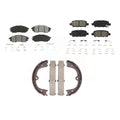 Transit Auto - Front Rear Semi-Metallic Brake Pads And Parking Shoes Kit For Nissan Murano INFINITI FX35 M37 QX70 FX37 Q70 Q70L M56 M35h KSN-100577