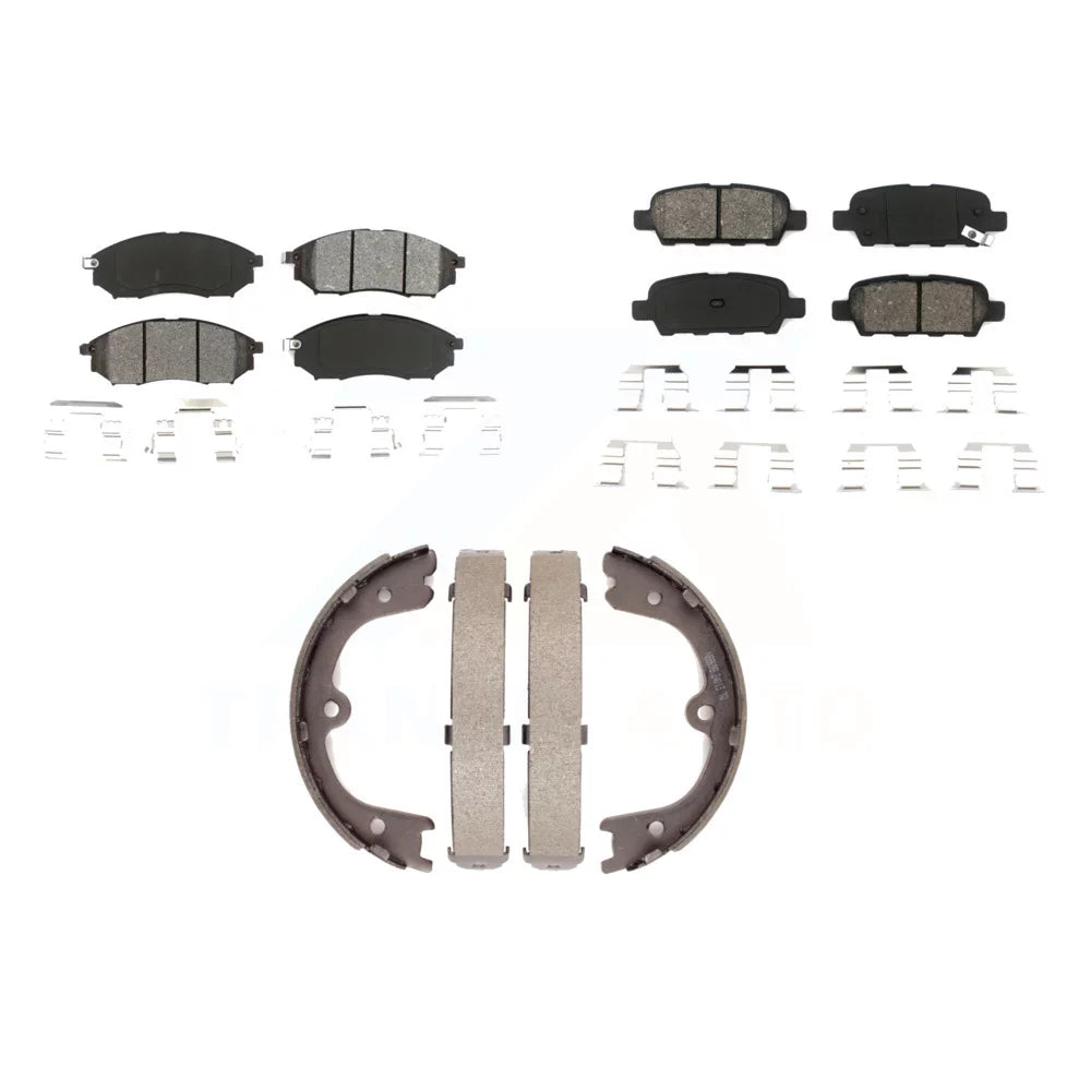 Transit Auto - Front Rear Semi-Metallic Brake Pads And Parking Shoes Kit For Nissan Murano INFINITI FX35 M37 QX70 FX37 Q70 Q70L M56 M35h KSN-100577