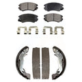 Transit Auto - Front Rear Ceramic Brake Pads And Drum Shoes Kit For Hyundai Elantra KTN-100203