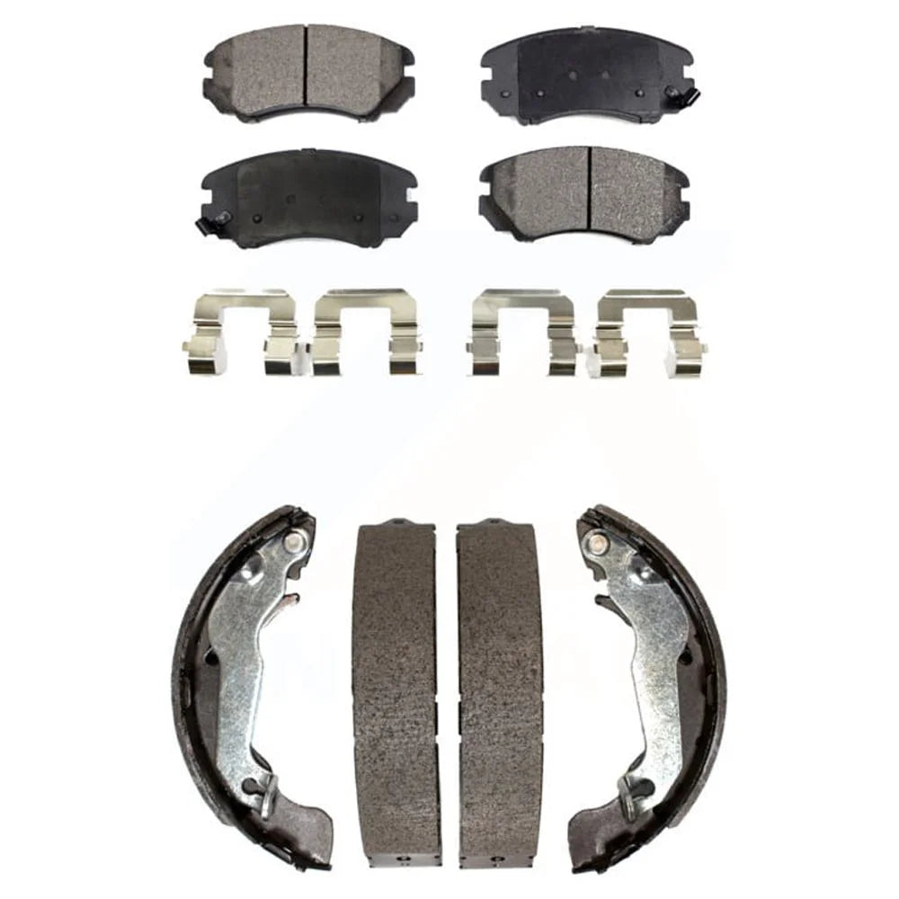 Transit Auto - Front Rear Ceramic Brake Pads And Drum Shoes Kit For Hyundai Elantra KTN-100203