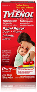 TYLENOL Infants' Acetaminophen Oral Suspension, Cherry Flavor 2 oz (Pack of 6)