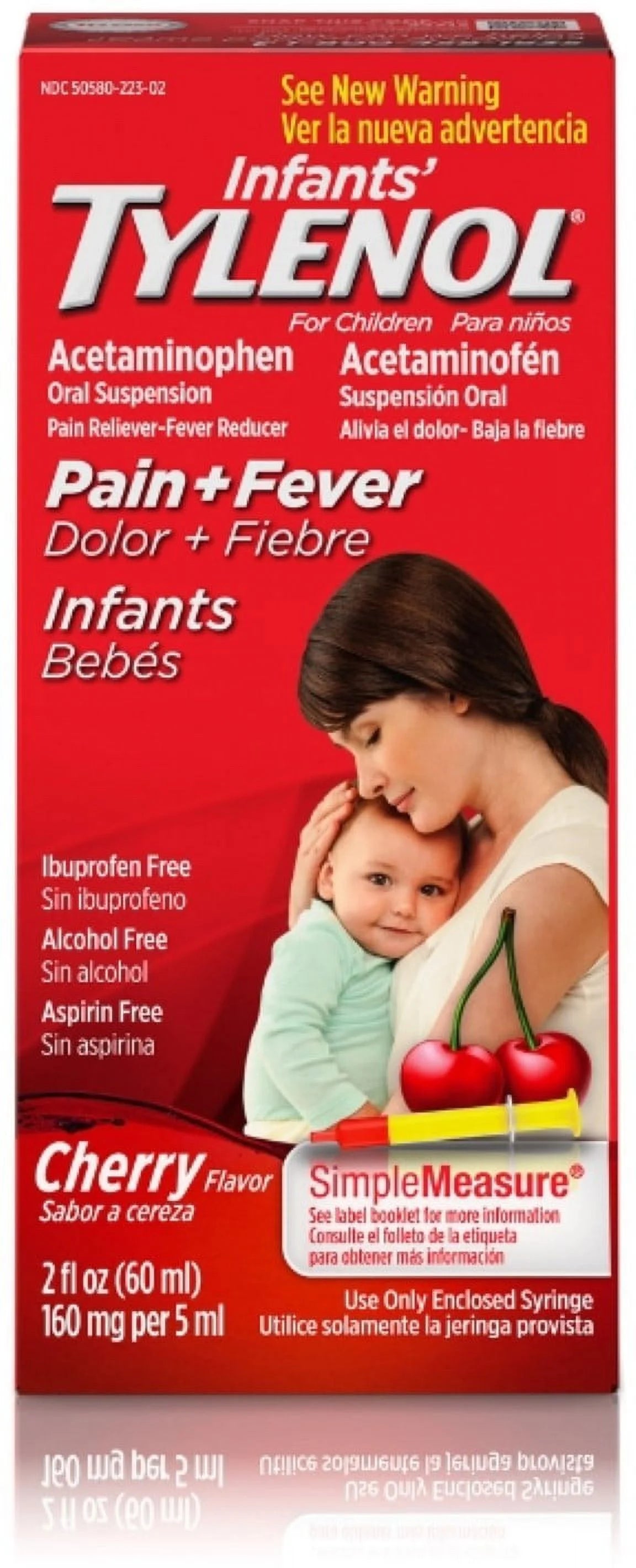 TYLENOL Infants' Acetaminophen Oral Suspension, Cherry Flavor 2 oz (Pack of 6)