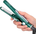 Lura Small Flat Iron for Pixie Haircut 1/2 Inch Nano Titanium Curved Plates Travel Hair Straightener for Short Hair,Green