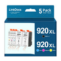 LinkDocs 920XL Compatible HP 920 XL Ink Cartridges used with HP Officejet 6000 6500 6500A 7000 7500A 7500 printers (5 Pack, 2 Black, 1 Cyan, 1 Magenta, 1 Yellow)