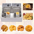 Miumaeov 12L/12.7QT Electric Deep Fryer with Basket and Lid Stainless Steel Fries Fryer Machine Kitchen Restaurant 5000W Countertop Fryer Oil Pan for Fried Shrimp French Fries Onion Rings Chicken