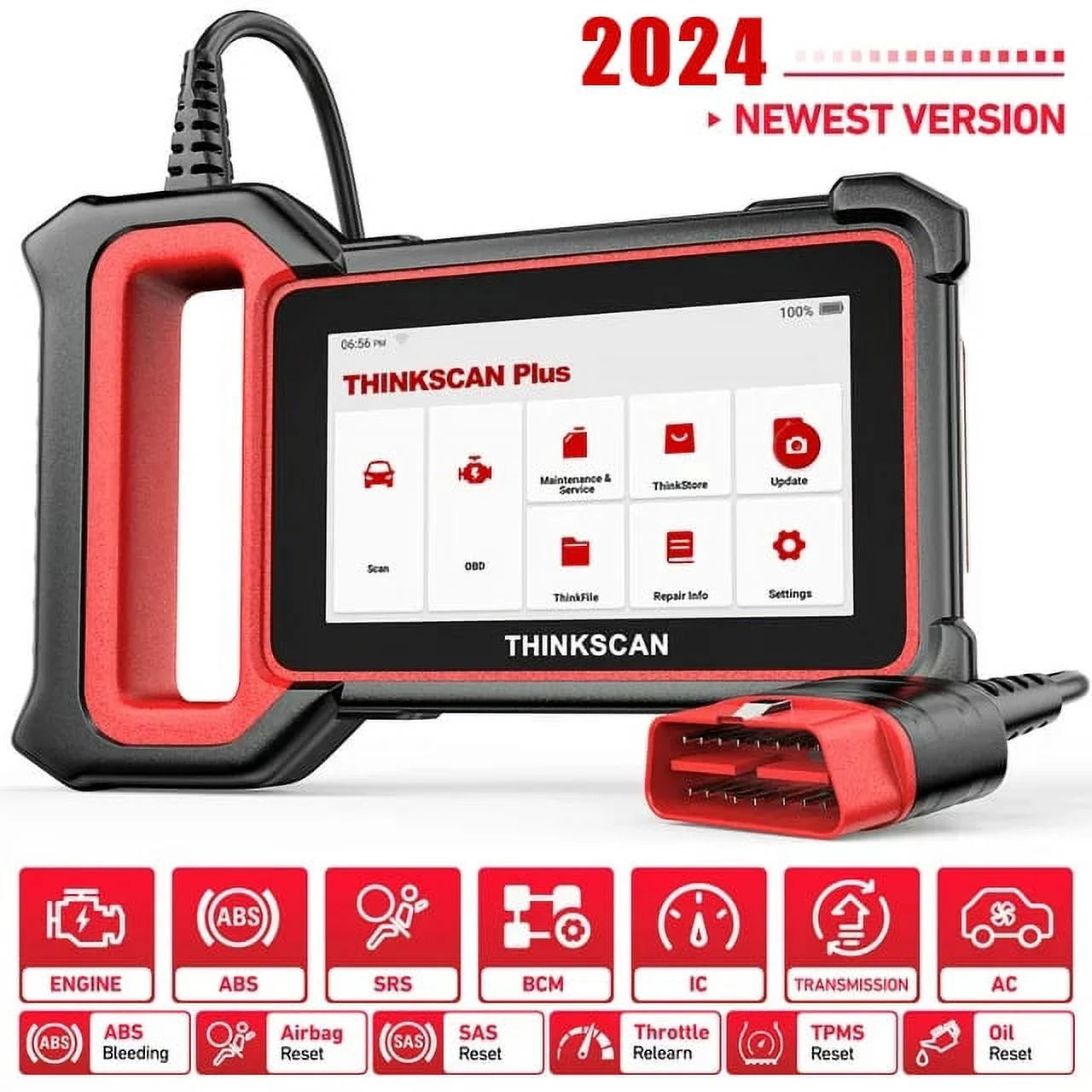 THINKCAR Thinkscan Plus S7 Automotive Diagnostic Scan Tool OBD2 Scanner 7 Systems Free 5 Reset Services Automotive Scanner EOBD OBD Code Reader Auto Analyzer 12V Car Auto VIN Live Data