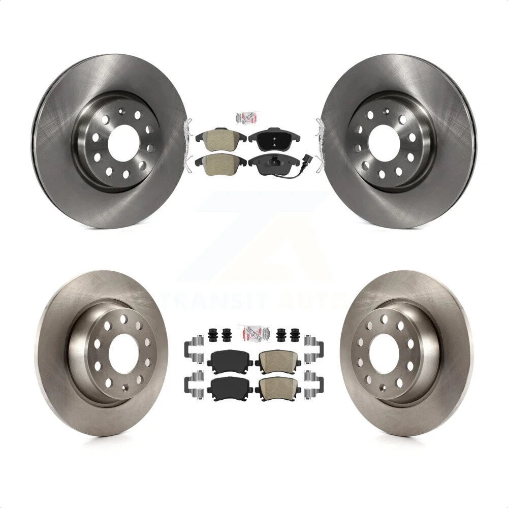 Transit Auto - Front Semi-Metallic Rear Ceramic Pads And Disc Brake Rotors Kit For Volkswagen Tiguan Limited K8A-103672