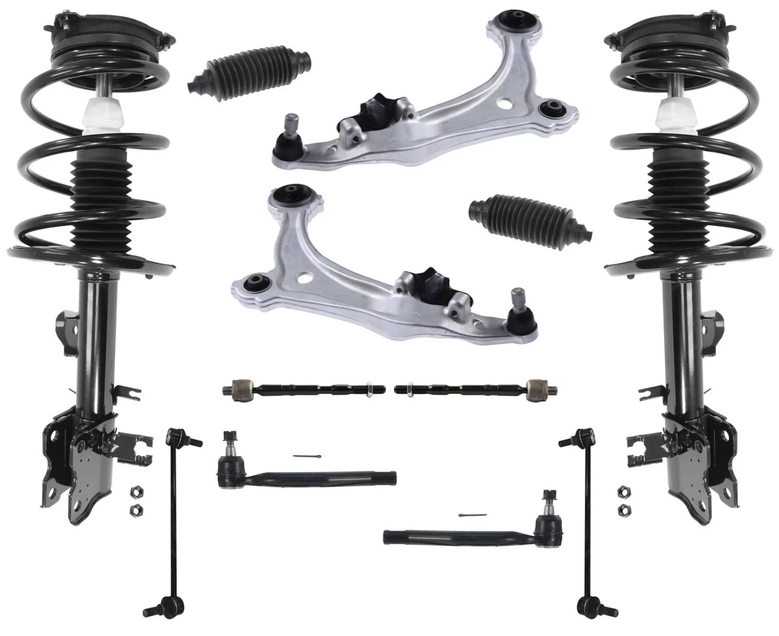 Master 12pc Chassis Kit Lower Control Arms Tie Rods Links For Nissan Quest 11-17