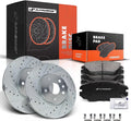 A-Premium 12.64 inch (321mm) Front Disc Brake Rotors + Ceramic Pads Kit Compatible with Select Chevy, Buick, Saab and GMC Models - 9-5, Equinox, Impala, Malibu (Limited), Allure, Lacrosse, Regal