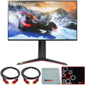 LG 27GP950-B 27 inch UltraGear 4K UHD Nano IPS 1ms 144Hz G-Sync Gaming Monitor Bundle with Deco Gear HDMI Cable 2 Pack + Gamer Surface Mousepad + Screen Cloth