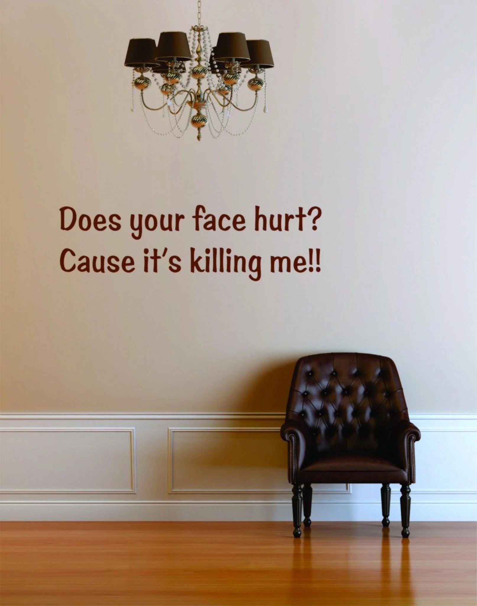 Wall Design Pieces Does Your Face Hurt Boys Girls 6 X 24 Inches