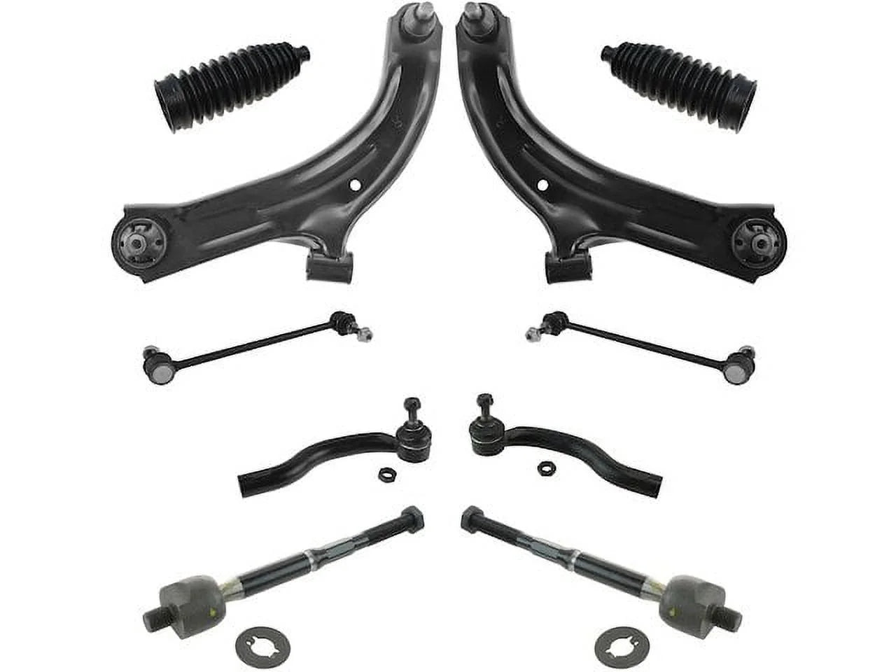 Front Control Arm Ball Joint Tie Rod and Sway Bar Link Kit 10 Piece - Compatible with 2007 - 2012 Nissan Versa Hatchback 2008 2009 2010 2011