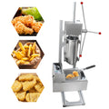 ZhdnBhnos 3L Manual Vertical Latin Fruit Machine Commercial Stainless Spanish Donuts Churrera Churro Maker w/ 5 Nozzles