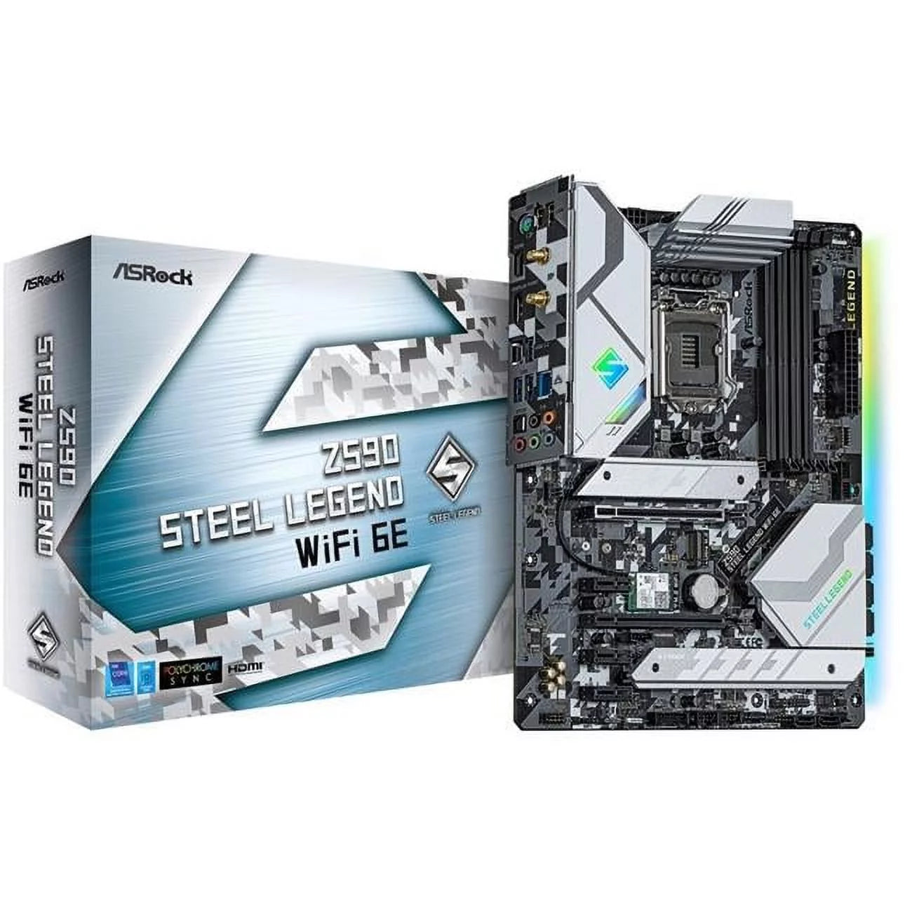 ASRock Z590 Steel Legend WiFi 6E LGA 1200 Intel Z590 SATA 6Gb/s ATX Intel Motherboard