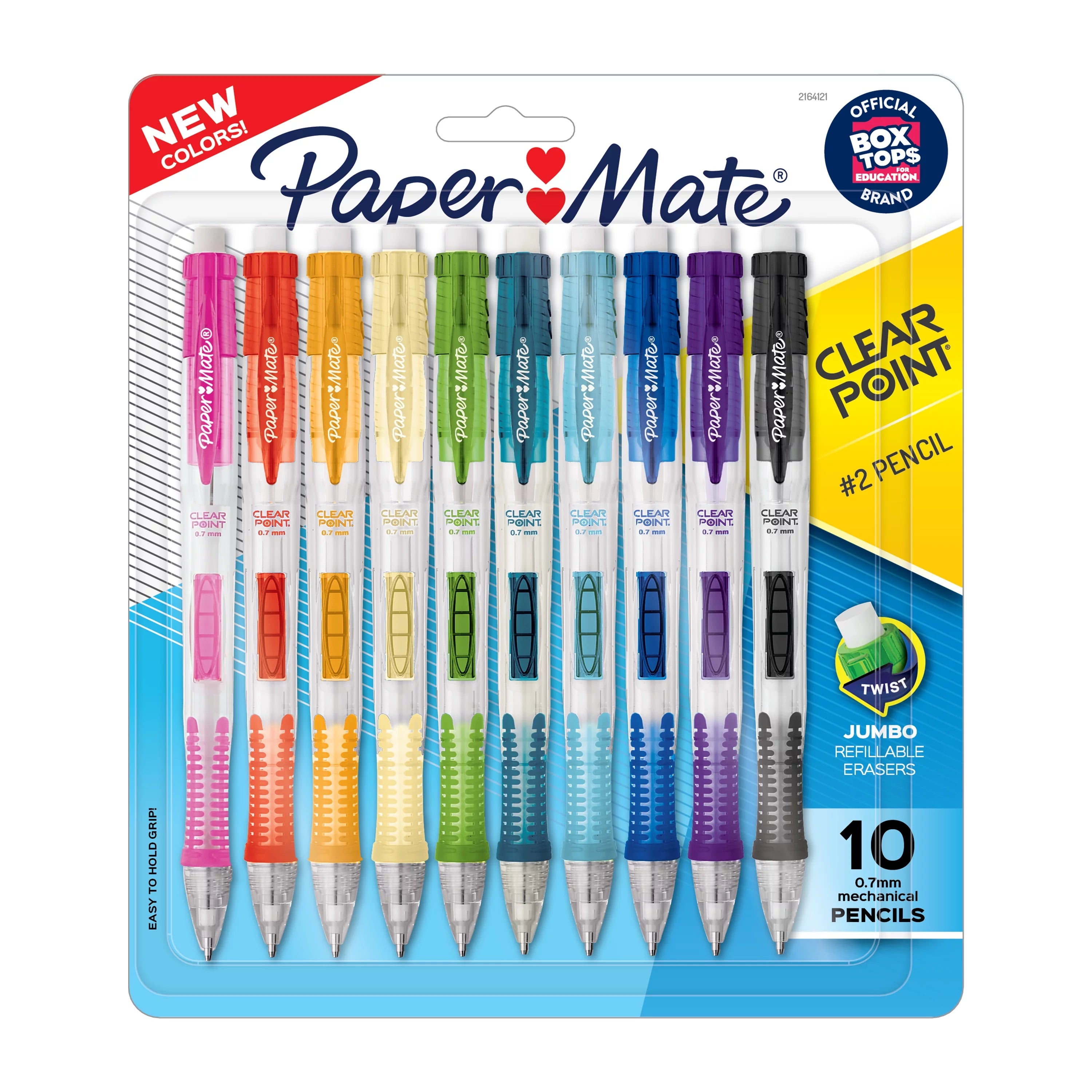 Paper Mate? Clearpoint? Mechanical Pencils, HB #2 Lead (0.7mm), Assorted Barrel Colors, 10 Count
