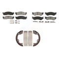 Transit Auto - Front Rear Semi-Metallic Brake Pads And Parking Shoes Kit For Dodge Ram 1500 2500 3500 KSN-100679