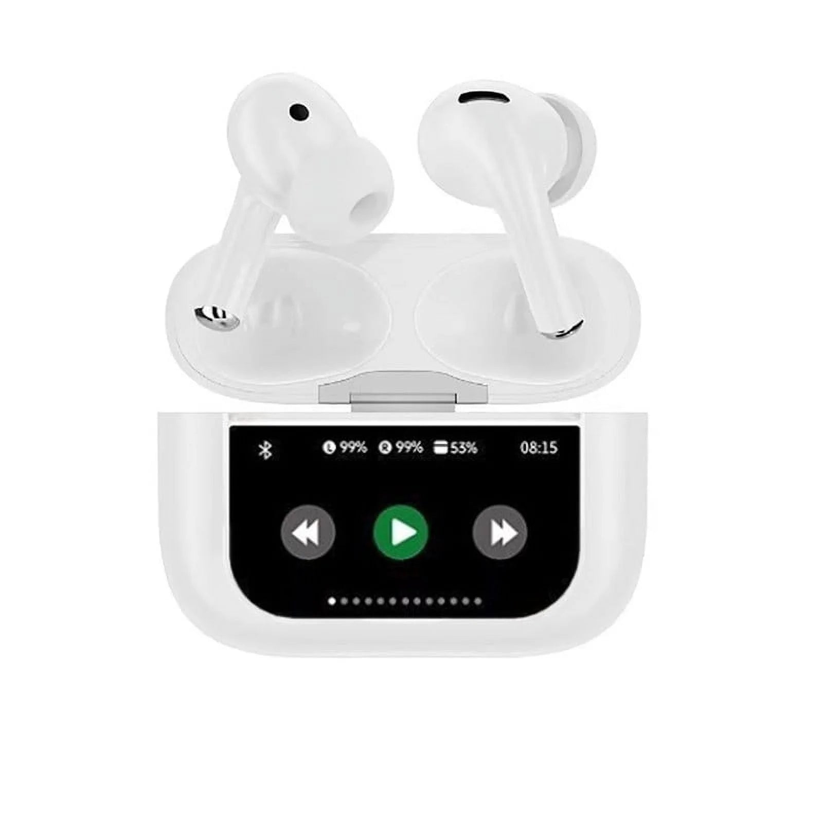 Wireless Earbud, Bluetooth 5.4 Headphones in Ear with Noise Cancelling Mic,LCD Touch, Earbud Stereo Bass, IP-X5 Waterproof Sports Earphones, 32H Playtime USB C Charging Buds for Android & iOS