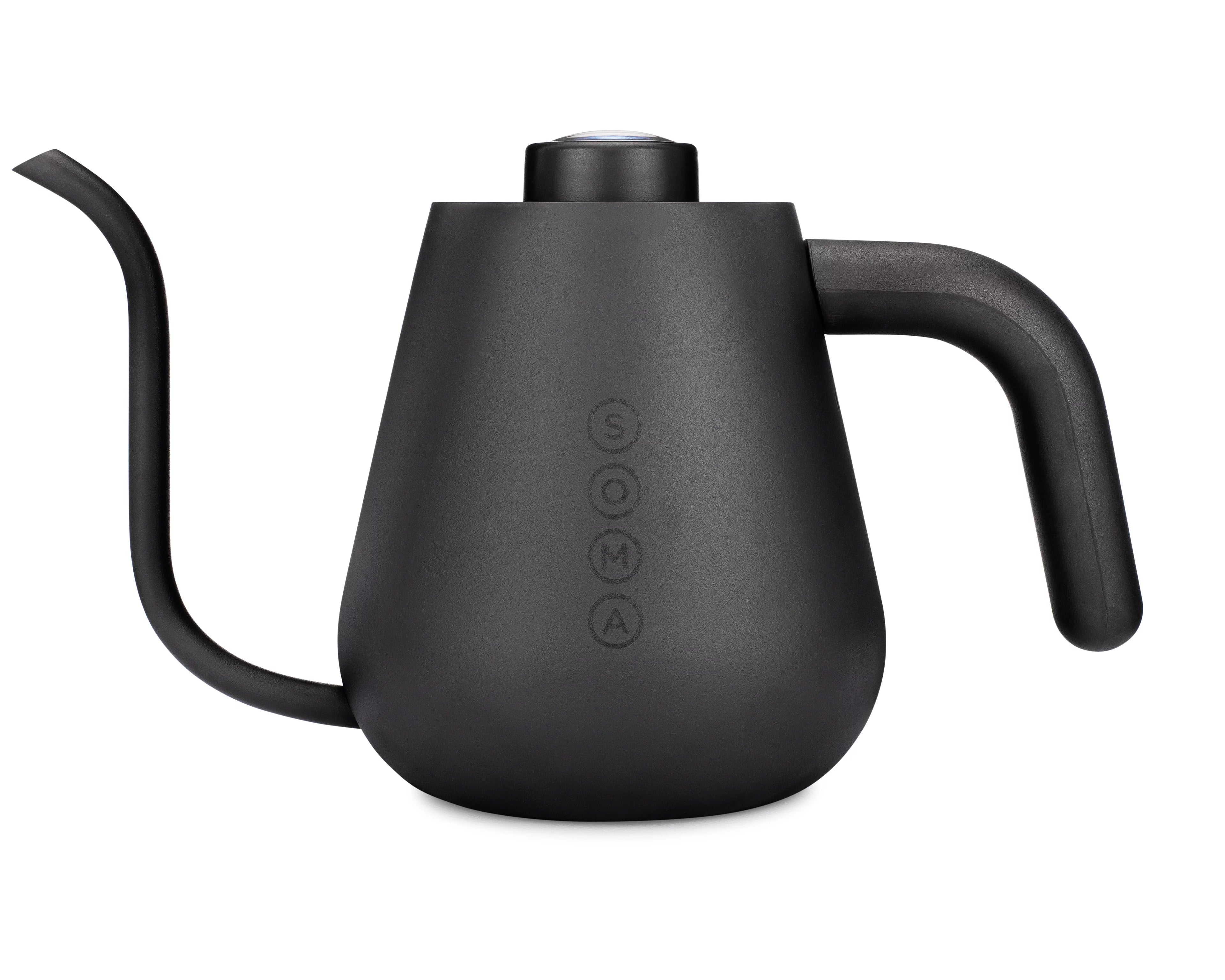 Soma Stainless Steel Gooseneck Stovetop Kettle - Black Powdercoated - Includes Thermometer