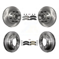 Transit Auto - Front Semi-Metallic Rear Ceramic Pads And Disc Brake Rotors Hub Assembly Kit For Ford E-350 Super Duty E-250 E-150 Econoline K8A-105255