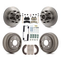 Transit Auto - Front Rear Disc Brake Rotors Hub Assembly Semi-Metallic Pads And Drum Kit (7Pc) For 1995-1997 GMC Yukon RWD with DIESEL engine With 10 Diameter K8A-105766