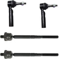 Detroit Axle - Front 4pc Tie Rods for 07-09 Chrysler Aspen, 04-09 Dodge Durango, 4 Outer Inner Tie Rod Ends 2004 2005 2006 2007 2008 2009 Replacement