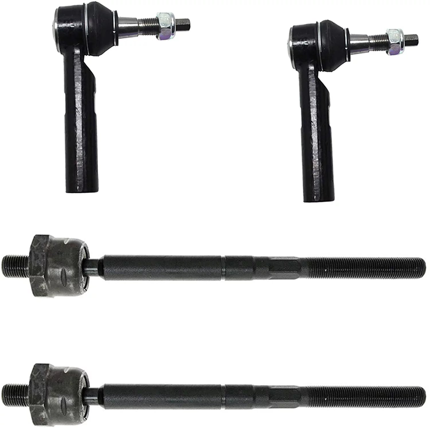 Detroit Axle - Front 4pc Tie Rods for 07-09 Chrysler Aspen, 04-09 Dodge Durango, 4 Outer Inner Tie Rod Ends 2004 2005 2006 2007 2008 2009 Replacement