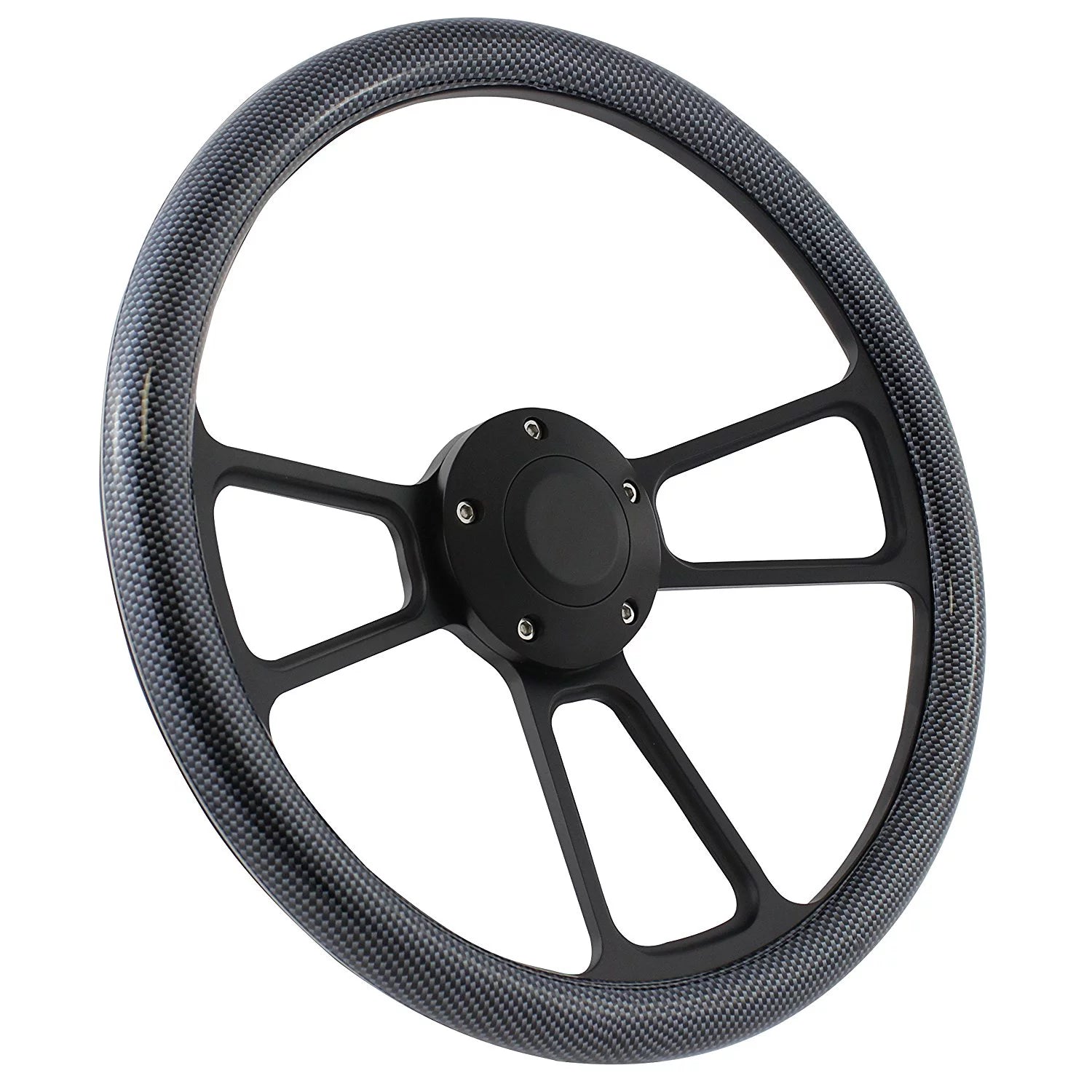 58-60 FORD Pick-up Steering Wheel Kit 14 Black Muscle Steering Wheel Carbon Fiber Hydrodip Half Wrap