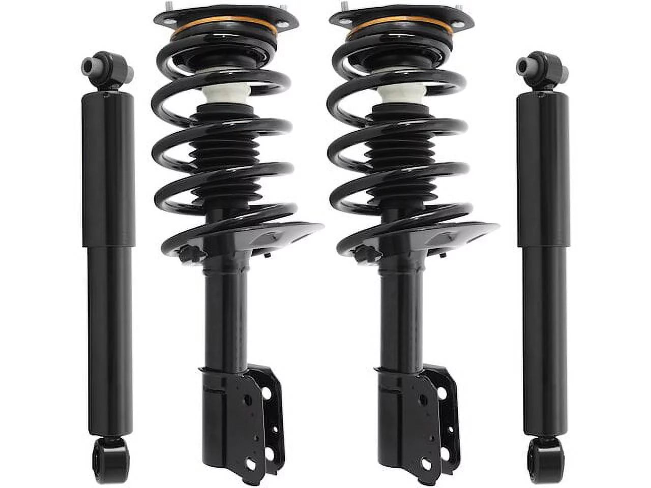 Front and Rear Suspension Strut Coil Spring and Shock Absorber Assembly Kit - 4 Piece - Compatible with 2002 - 2007 Buick Rendezvous (Excludes Rear Air Leveling System and Electronic Suspension) 2006