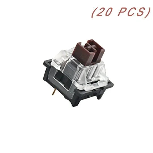 OUTEMU (Gaote) Brown Switch 3 Pin Keyswitch DIY Replaceable Switches for Mechanical Gaming Keyboard (20 PCS) in Protective PP Box