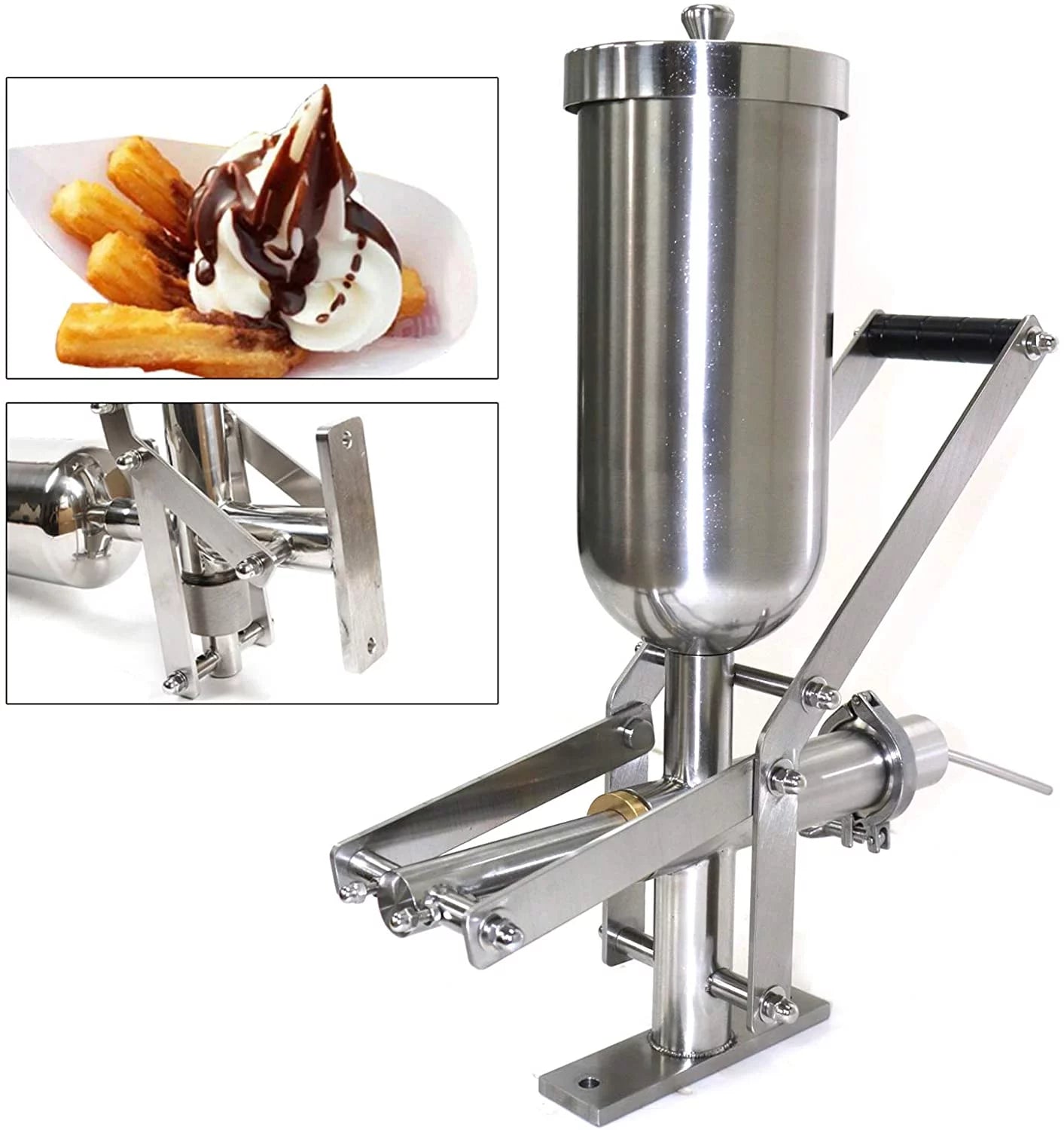 DENEST 5L Manual Filler Spanish Doughnut Makers Churro Filling Machine Stainless Steel