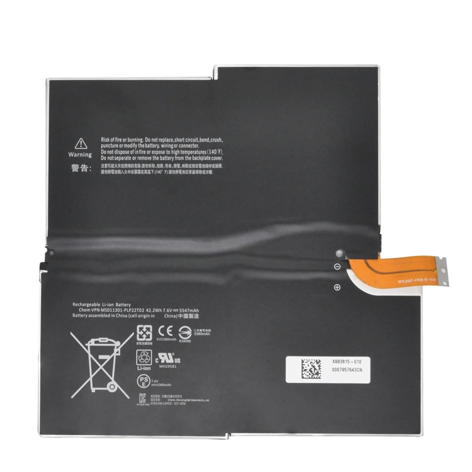 New G3HTA005H G3HTA009H 7.6V 42.2Wh MS011301-PLP22T02 Battery Replacement for Microsoft Surface Pro 3 Pro3 1631 1577-9700 MS011301 1ICP4/82/74-1 5547mAh
