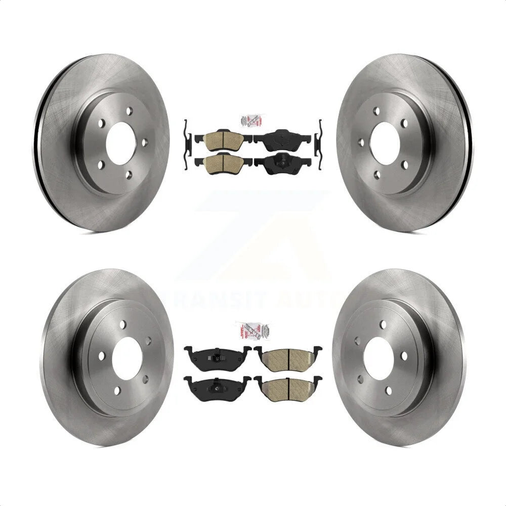 Transit Auto - Front Ceramic Rear Semi-Metallic Pads And Disc Brake Rotors Kit For Ford Escape Mercury Mariner K8A-101422