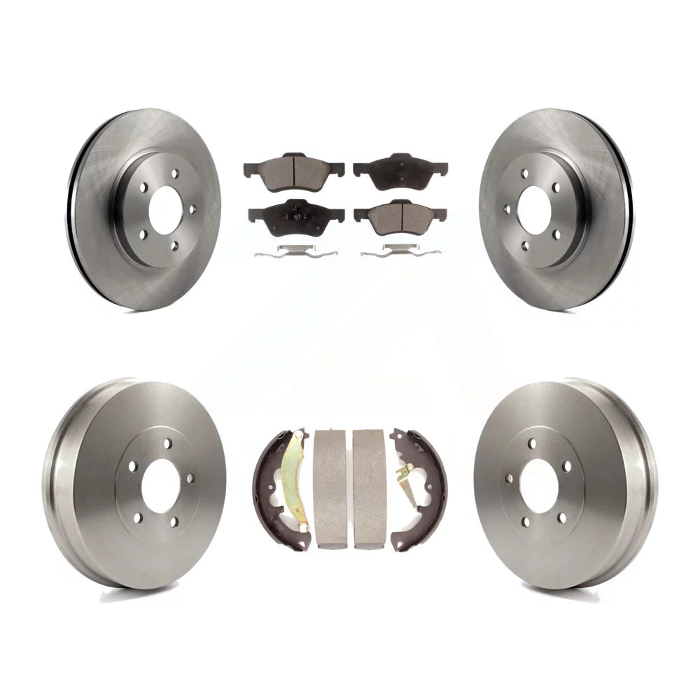 Transit Auto - Front Rear Disc Brake Rotors Semi-Metallic Pads And Drum Kit For Ford Escape Mercury Mariner K8F-103299