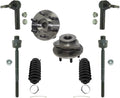Detroit Axle - 8pc Front Wheel Hub & Bearing Assembly, Inner Outer Tie Rods for 2000 - 2004 Dodge Dakota - [ 2000 - 2003 Dodge Durango] - 4WD NO ABS