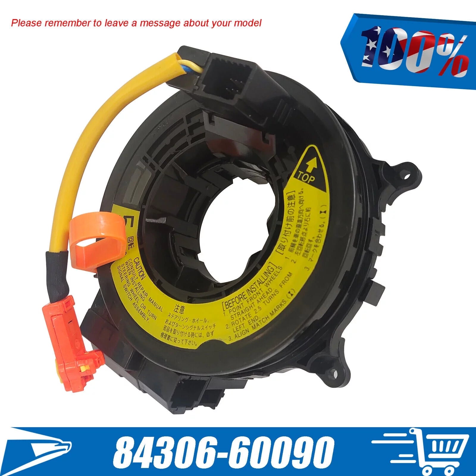 Clock Spring Cable For 2002-2005 Sequoia Tundra Landcruiser Hilux 84306-60090 US