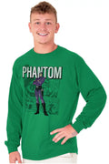 the Phantom Retro Comic Superhero Long Sleeve TShirt Men Women Brisco Brands L