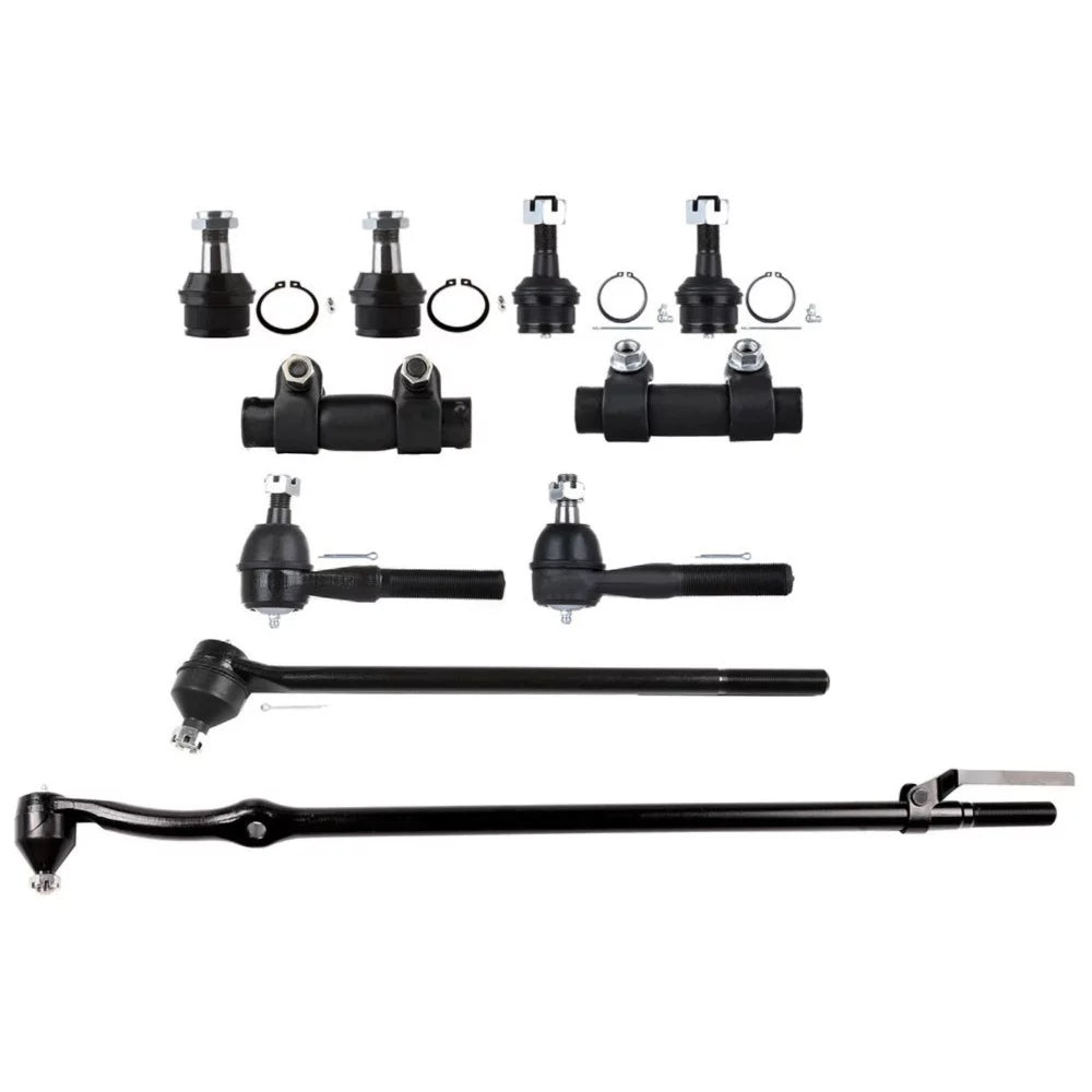 10Pcs Front Suspension Kit Lower Ball Joints Tie Rod Ends For Bronco F150