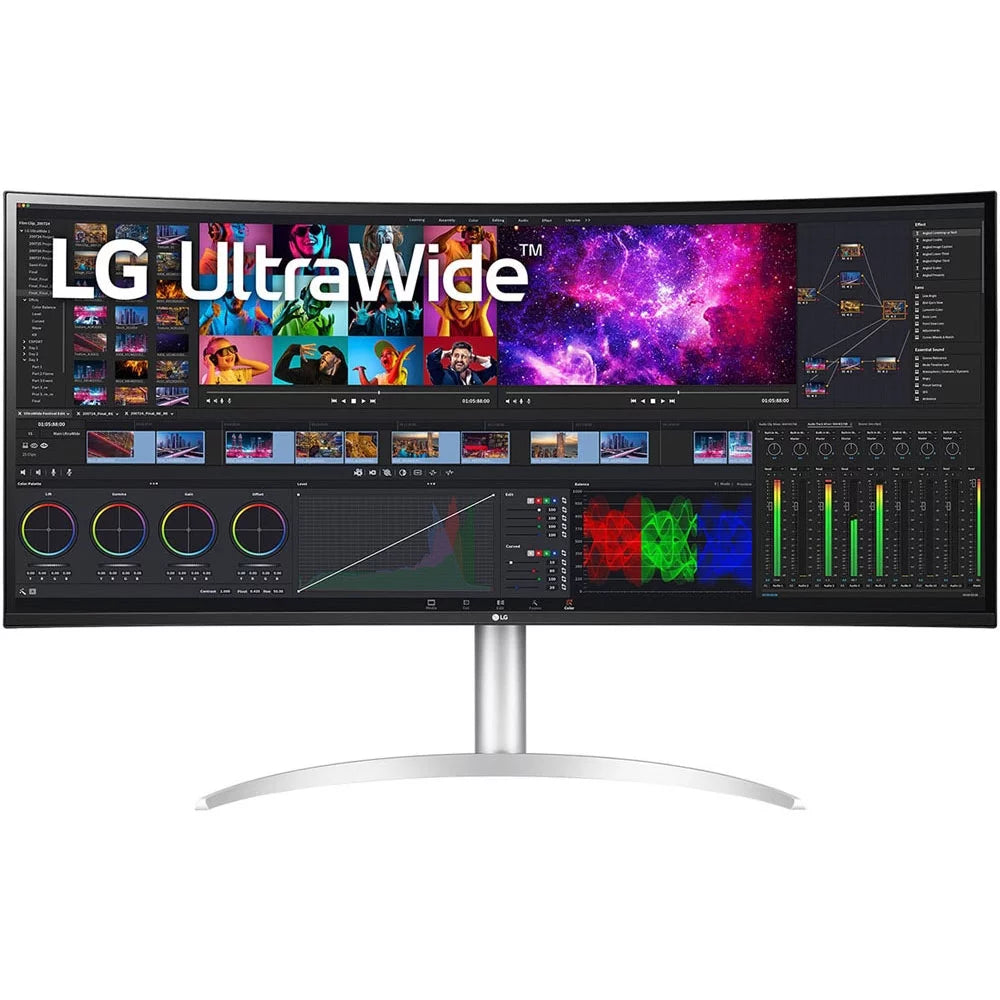 Open Box LG 40WP95C-W 40in UltraWide Curved WUHD (5120 x 2160) Nano IPS Display, DCI-P3 98% (Typ.) with HDR10, Thunderbolt 4 with 96W PD, 3-Side Virtually Borderless Design Tilt/Height/Swivel Stand