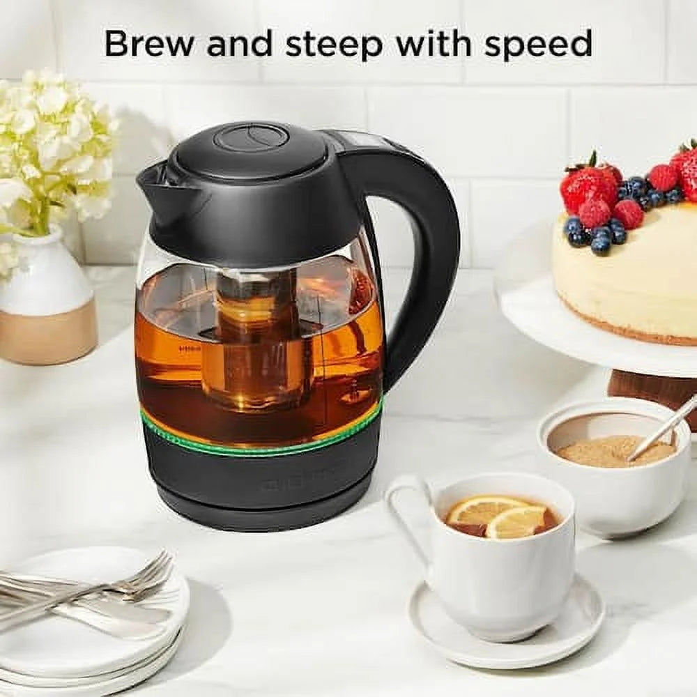 Chefman Digital Electric Glass Kettle, Matte Black, 1.8L